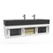 Castello Usa Nile 60" Wall Mounted White Vanity With Black Top And Gold Handles CB-MC-60W-GLD-2053-BL - alternate 4